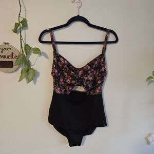 Nettles Tale Floral & Black One Piece Swimsuit